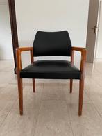 Prachtige retro stoel met zwarte (kunst?)leren bekleding, Ophalen, Zwart, Zo goed als nieuw, Eén