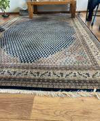 Handgeknoopt Perzisch Mir tapijt, wol - Zonder vlekken, Huis en Inrichting, Ophalen, Blauw, 200 cm of meer, Zo goed als nieuw