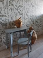 Retro schooltafeltje en stoeltje - Grijs, Ophalen, Tafel(s) en Stoel(en)