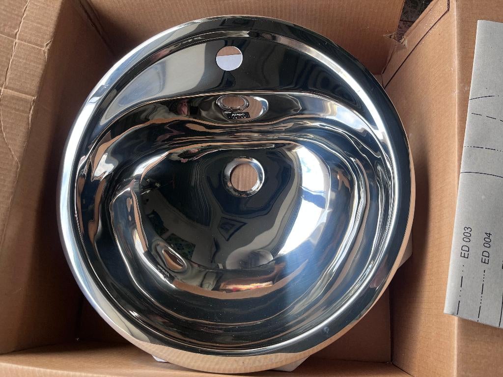 alape bak RVS inbouw waskom 44 cm, nieuw met alle toebehoren, Minder dan 50 cm, Overige kleuren, Nieuw, Ophalen of Verzenden