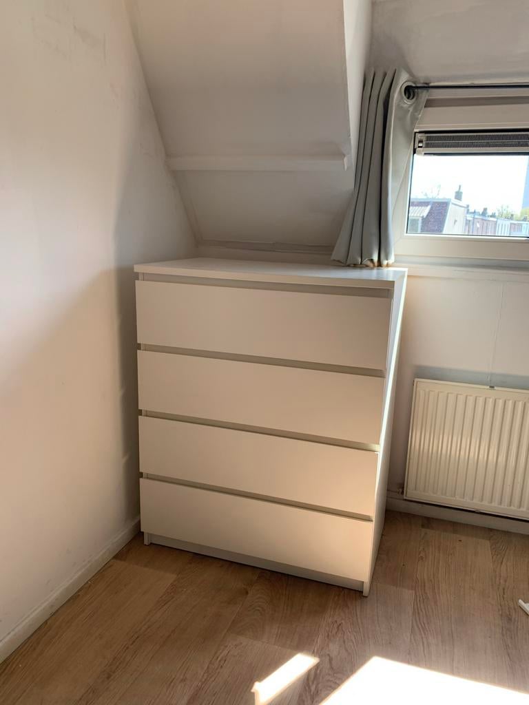 Ikea Malm ladekast wit - 4 lades, Ophalen, Gebruikt, 100 tot 150 cm, 50 tot 100 cm