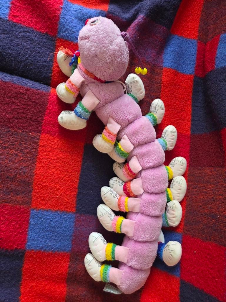 Vintage Lots-a-Lots-a-Leggggggs Duizendpoot Jaren 80 paars, Kinderen en Baby's, Speelgoed | Knuffels en Pluche, Paars, Overige merken
