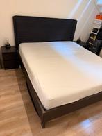 IKEA Malm 180 x 200 bed incl hoofdbord & twee nachtkastjes, Ophalen, Zwart, Tweepersoons, Zo goed als nieuw