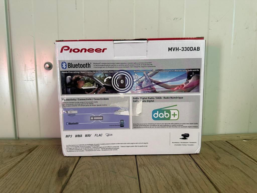 Pioneer MVH-330DAB - zwart - auto radio met dab, Ophalen of Verzenden, Zo goed als nieuw