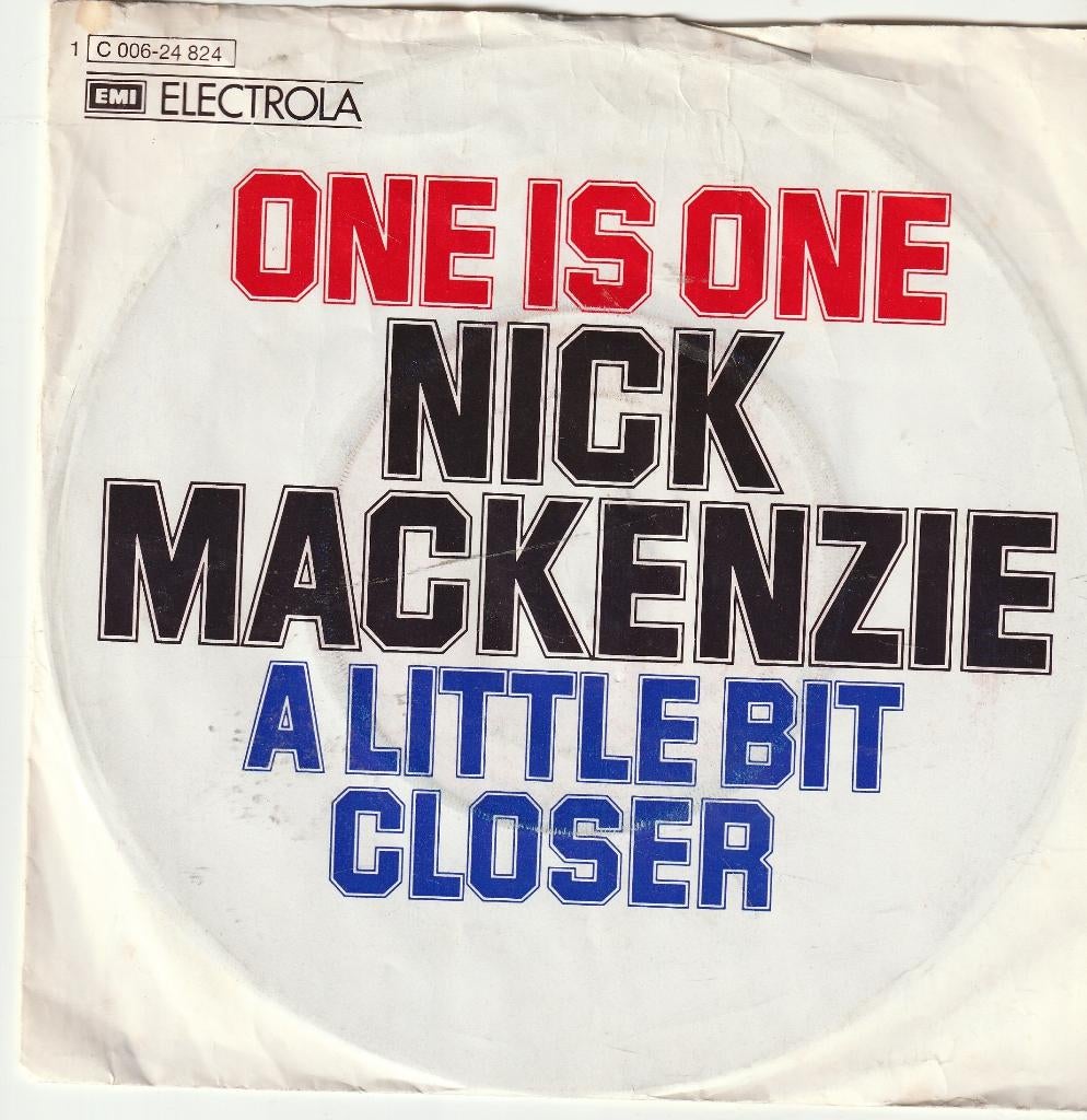 Nick mackenzie one is one vinyl single, Ophalen of Verzenden, Zo goed als nieuw, Pop, Single