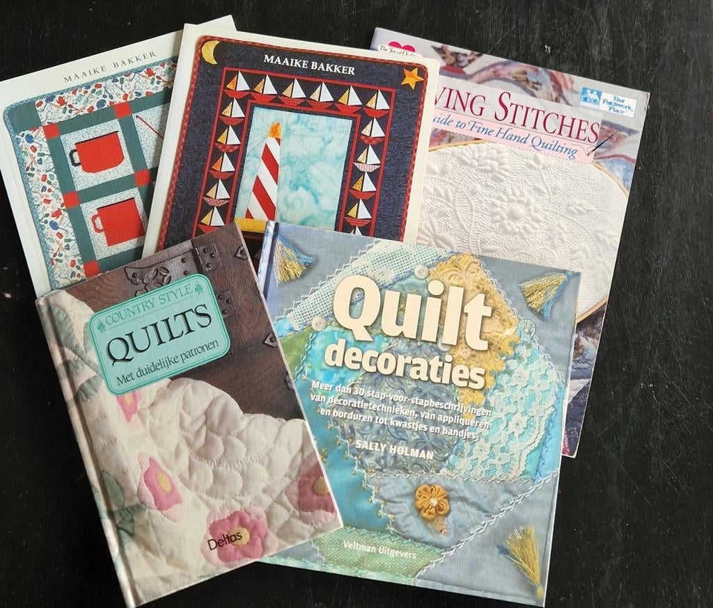 Set van 5 boeken over quilten en decoraties, Boeken, Ophalen of Verzenden, Borduren en Naaien