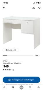 IKEA SYVDE Toilettafel/Bureau - Wit - 100x48x78 cm, Ophalen, Gebruikt, Bureau