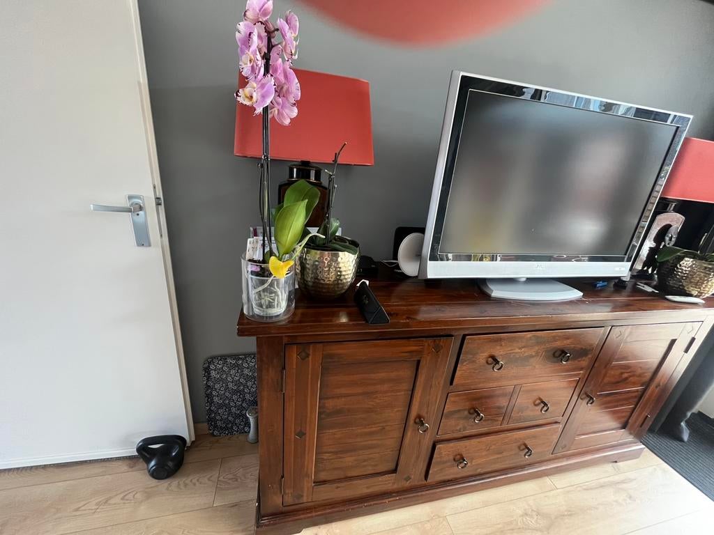 Teak houten kast, Huis en Inrichting, Kasten | Buffetkasten, Gebruikt, Met deur(en), 150 tot 200 cm, Teakhout