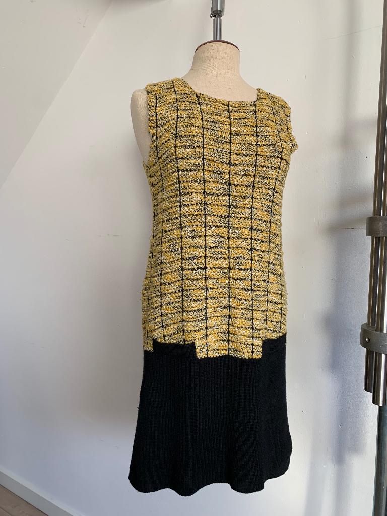 Twin Set jurk geel zwart beige M/38, Maat 38/40 (M), Twinset, Verzenden, Geel