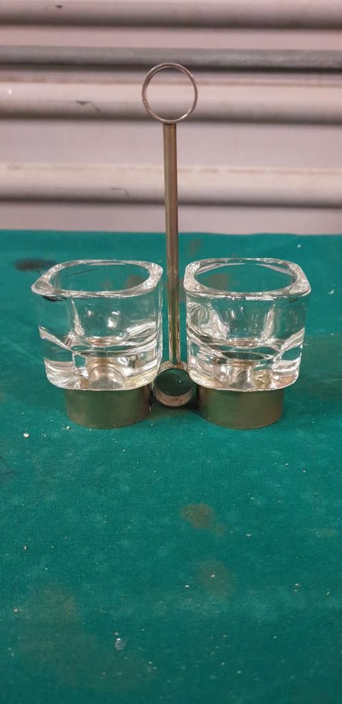 waxine houder vmet 2 glaasjes, Ophalen of Verzenden, 'T Olde Gre-j, Info@toldegrej.nl, Endepoelstraat 20f Didam