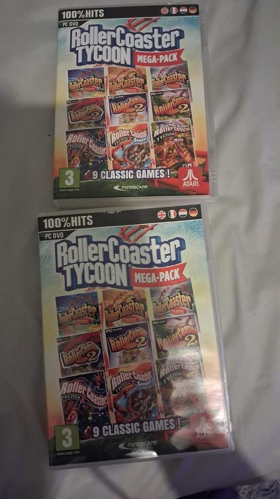 RollerCoaster Tycoon Mega-Pack (2x) - 9 Klassieke Games, Spelcomputers en Games, Ophalen, Gebruikt, 1 speler, Vanaf 3 jaar