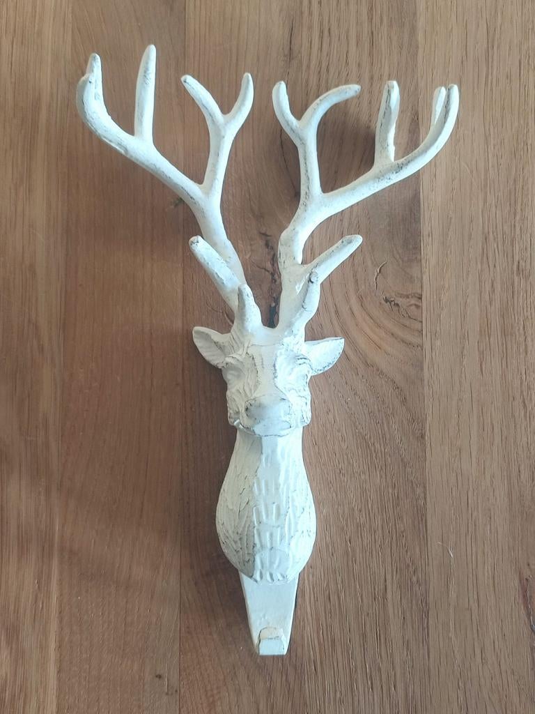 kapstokhaak handdoekhaak wit hertenkop gewei, Wandhaken, Nieuw, Ophalen of Verzenden, Minder dan 100 cm