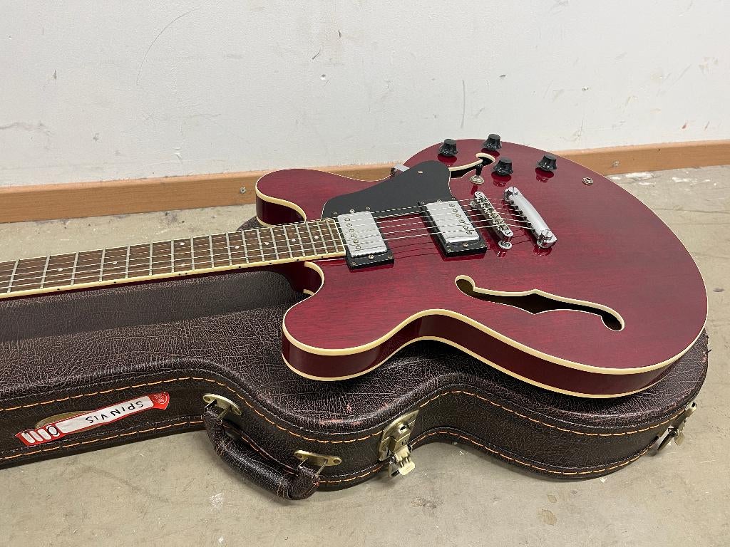 Samick SAN-450 cherry, Muziek en Instrumenten, Snaarinstrumenten | Gitaren | Elektrisch, Ophalen, Gebruikt, Semi-solid body, Overige merken