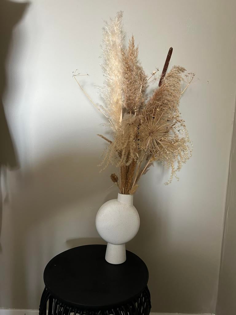 Droogbloemen incl vaas, Huis en Inrichting, Woonaccessoires | Droogbloemen, Ophalen, Zo goed als nieuw