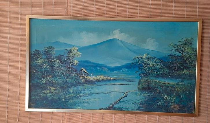 2 originele Indonesische schilderijen, Antiek en Kunst, Kunst | Schilderijen | Klassiek, Ophalen