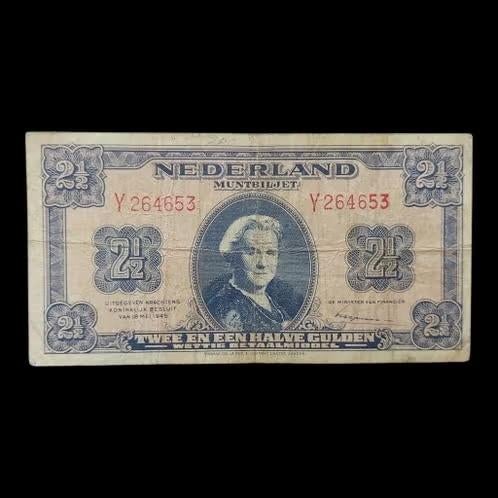 Bankbiljet / Nederland - 2 1/2 Gulden / 1945 / Pick 71, Postzegels en Munten, Bankbiljetten | Nederland, Verzenden, 2½ gulden