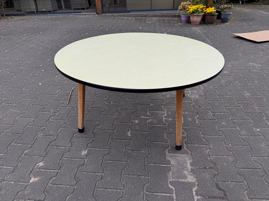 Vintage school tafel, Ophalen, Gebruikt, Rond, Tot twee personen