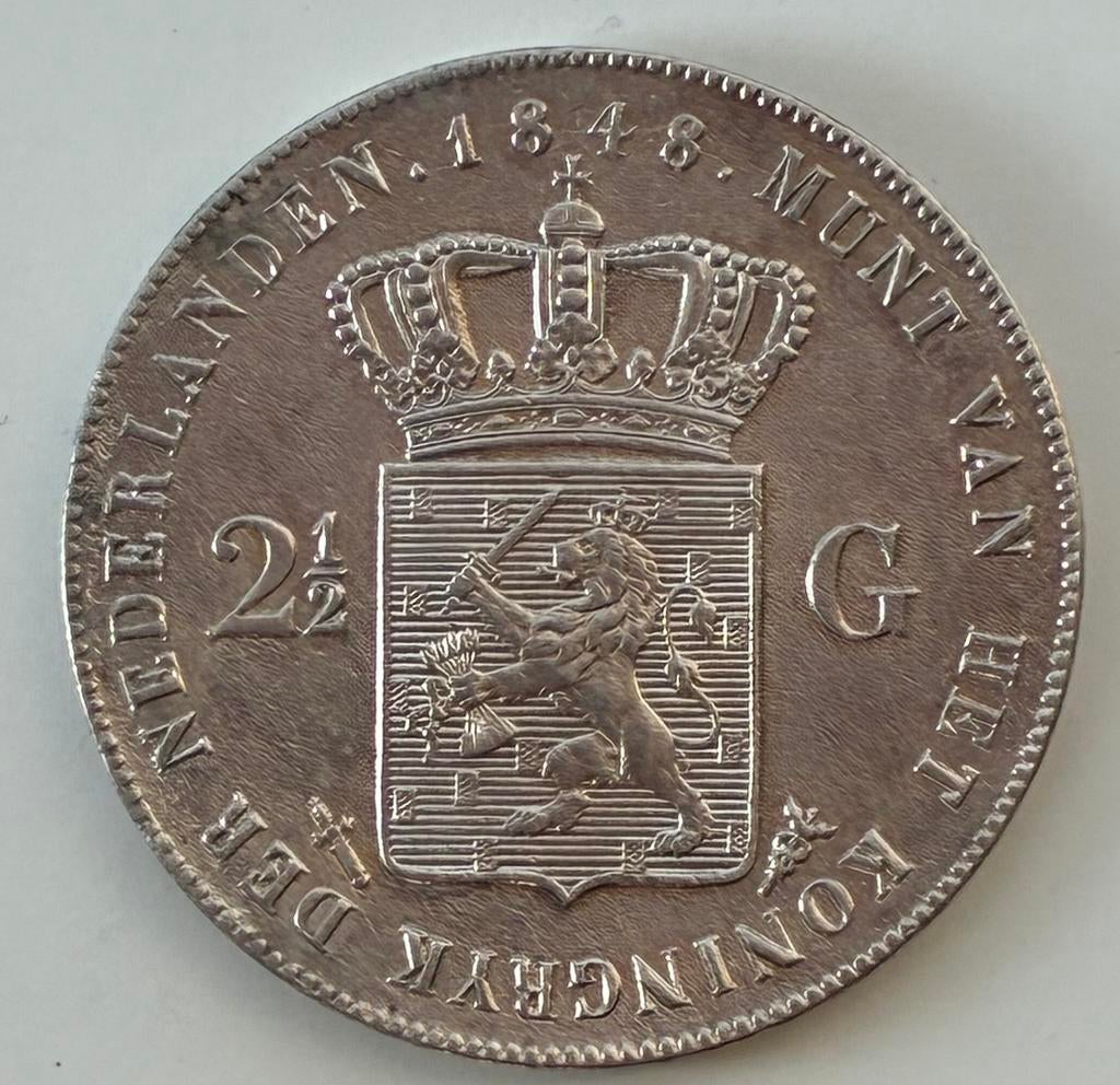 Koninkrijk Willem II Rijksdaalder 1848 in topkwaliteit PR+, Postzegels en Munten, Munten | Nederland, Ophalen of Verzenden, Koning Willem II