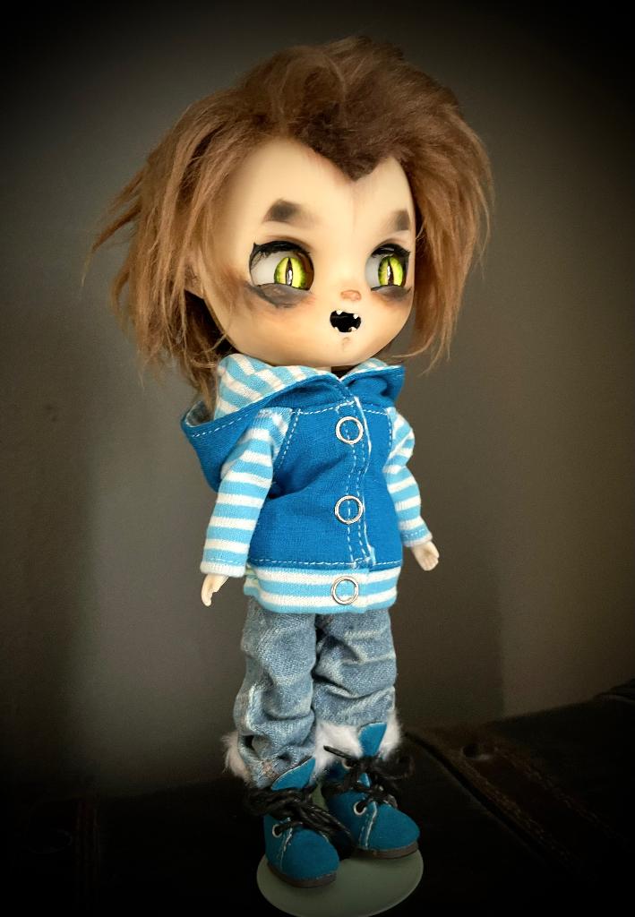Middie Blythe Weerwolf Pop Bjd customised Full set wolf, Verzenden, Zo goed als nieuw