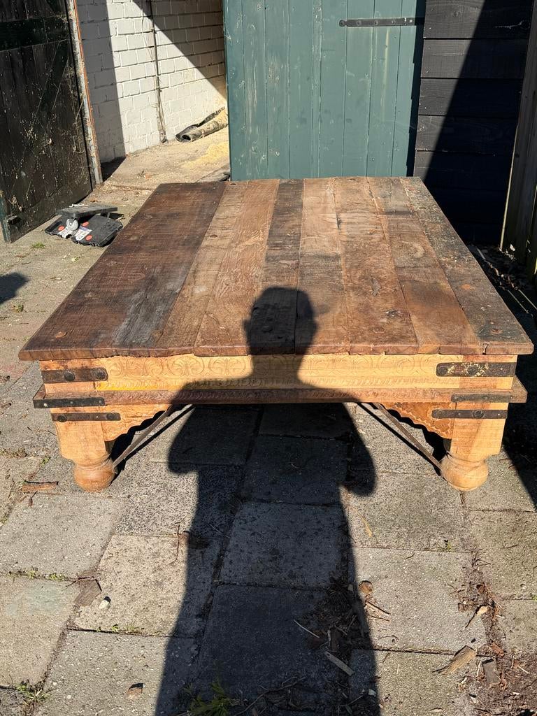 Koloniale salontafel, Huis en Inrichting, Tafels | Salontafels, Gebruikt, 100 tot 150 cm, Ophalen of Verzenden, 150 tot 200 cm