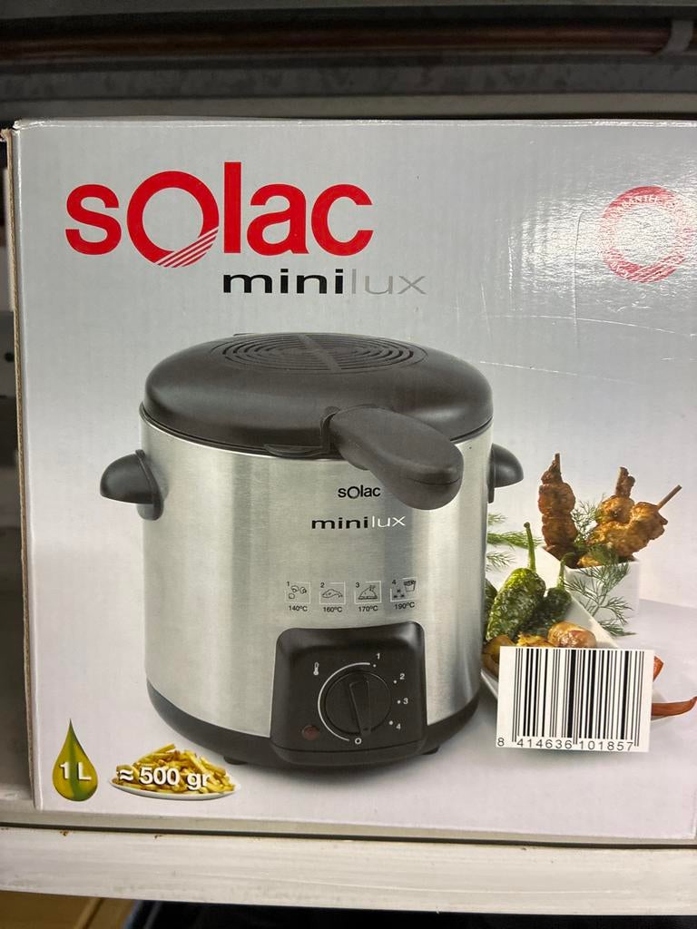 Solac MiniLux Mini Frituurpan - Compact en Gebruikt, 1 tot 2 liter, Ophalen, Gebruikt