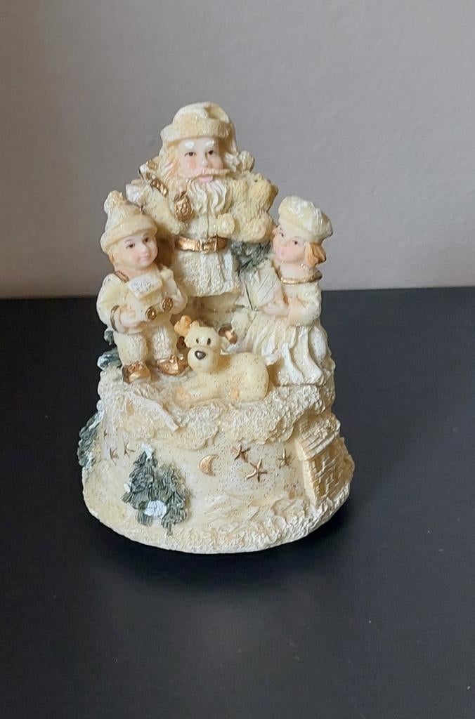 Opdraaibare Muziekdoos met de Kerstman en Kinderen, Ophalen, Zo goed als nieuw