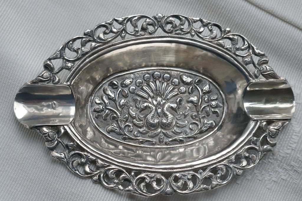 Antiek zilveren Djokja asbakje, Antiek en Kunst, Verzenden, Zilver