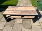Feelings Salontafel met houtlook en zwart metalen frame, Ophalen, Gebruikt, 100 tot 150 cm, 50 tot 100 cm