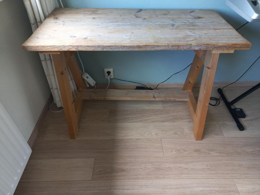 Bureau steigerhout, Huis en Inrichting, Tafels | Sidetables, Ophalen, Gebruikt, 100 tot 150 cm, Rechthoekig