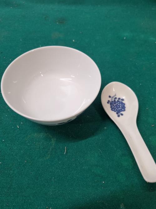 chinese soepkom met lepel, Ophalen of Verzenden