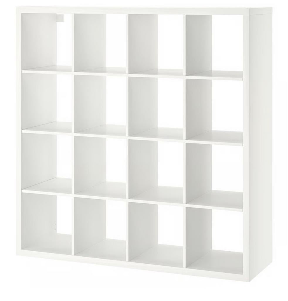 Witte IKEA Kallax kast - 4x4 vakken, Ophalen, Gebruikt, 100 tot 150 cm, 25 tot 50 cm