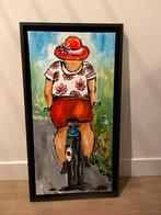 Schilderij 'Dikke Dames' op de fiets, Antiek en Kunst, Ophalen of Verzenden