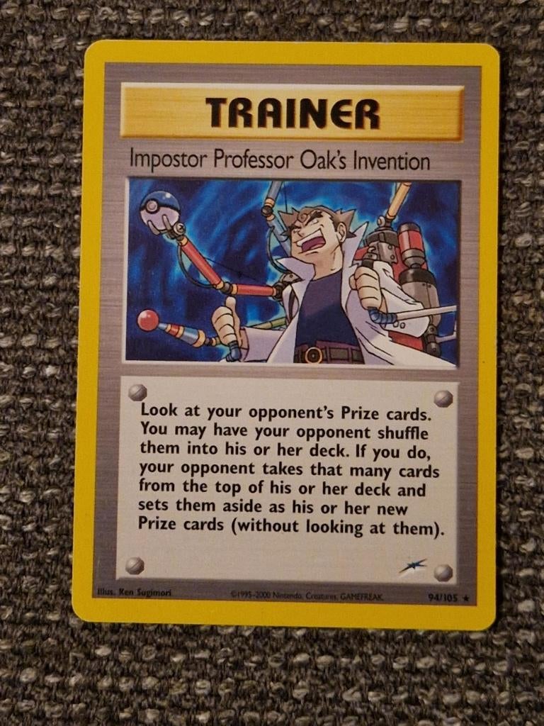 Vintage Pokémon #94/105 Impostor Prof. Oak's Invention (2x), Ophalen of Verzenden, Gebruikt, Losse kaart