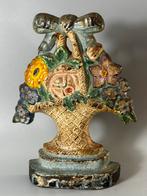 antieke gietijzeren bloemenmand deurstopper,, Antiek en Kunst, Ophalen of Verzenden