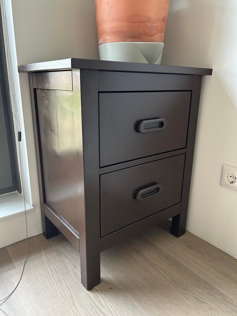 IKEA Hemnes Ladekast - 2 lades, geverfd & nieuwe handgrepen, Ophalen, Minder dan 50 cm, Gebruikt, 1 of 2 laden