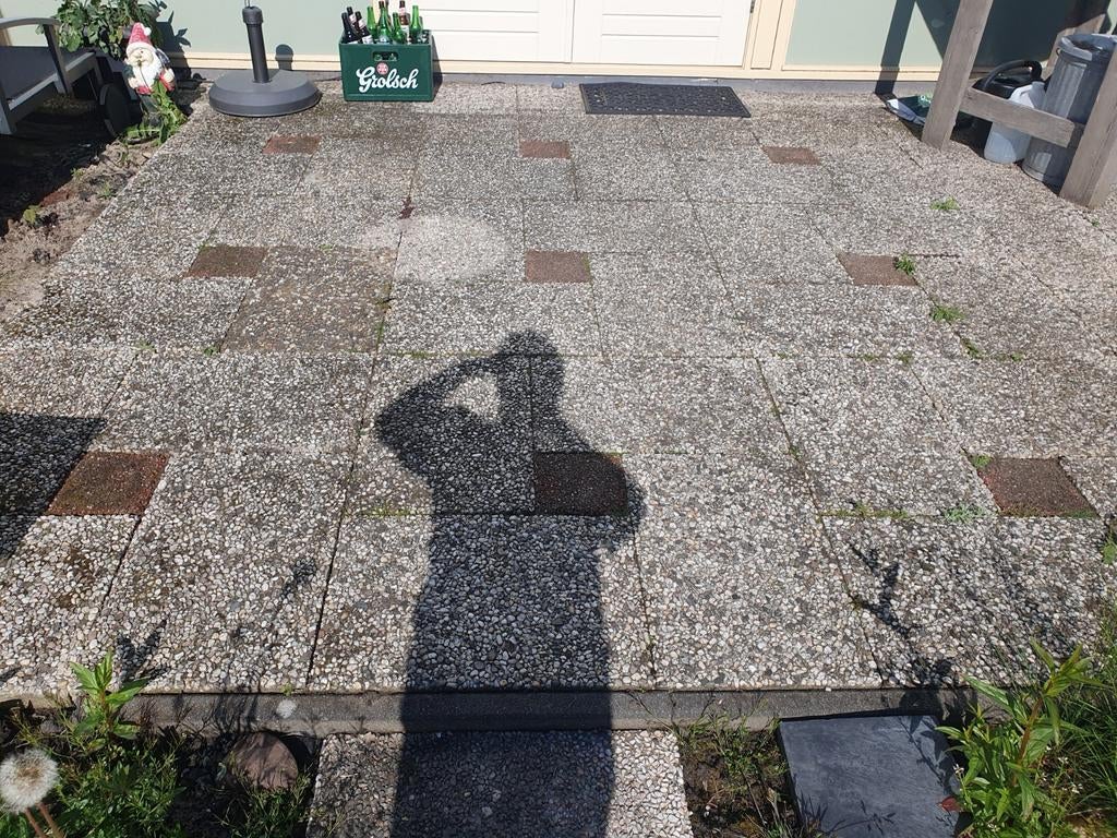 Gratis grindtegels, Tuin en Terras, Ophalen, Gebruikt, Beton, Terrastegels