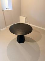 Moderne ronde zwarte eettafel (100 cm diameter), Huis en Inrichting, Tafels | Eettafels, Ophalen, Gebruikt, 50 tot 100 cm, 100 tot 150 cm