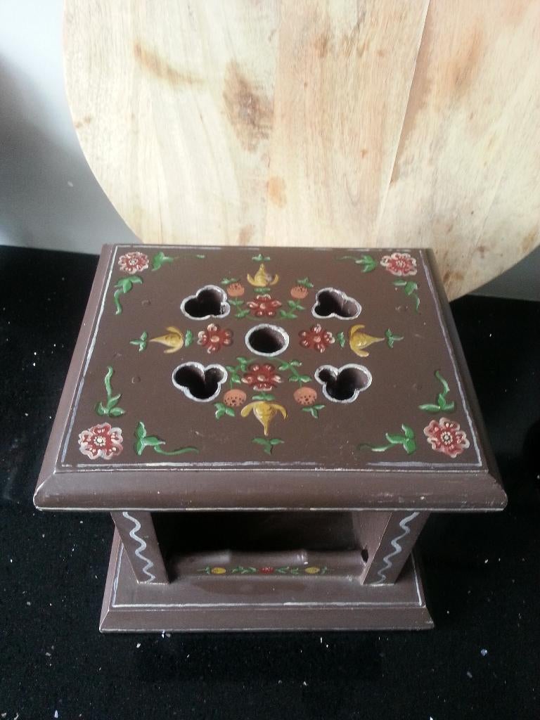 Brocante stoof in Hindeloopen stijl, Antiek en Kunst, Curiosa en Brocante, Ophalen of Verzenden