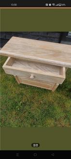 Houten bijzettafel met lade en tijdschriftenrek, Ophalen of Verzenden