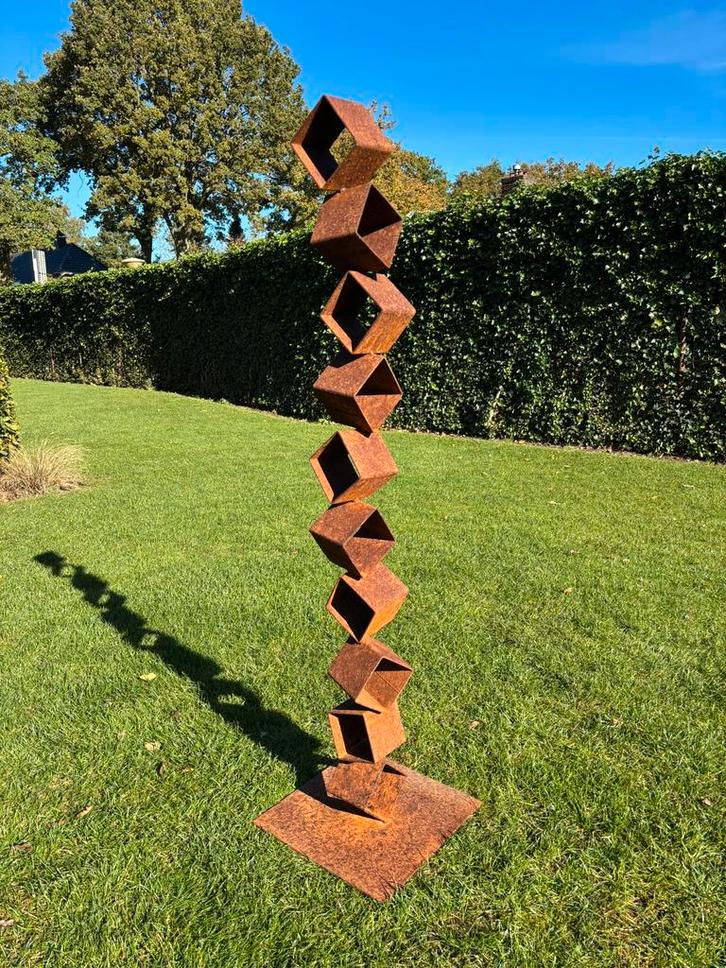 Buitenbeeld Kunst – Modern Tuinbeeld – Roest-look, Tuin en Terras, Tuinbeelden, Nieuw, Ophalen of Verzenden