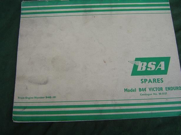 BSA B44 Victor Enduro motorcycle parts list teile katalog, Motoren, Ophalen of Verzenden, Overige merken