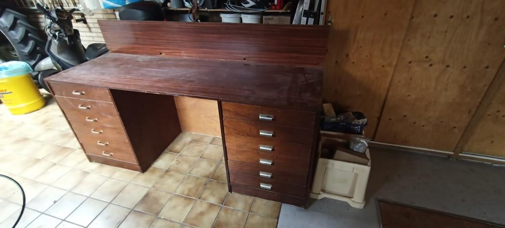 Werkbank, 200cm lang, bureau, tafel  voor in de werkplaats, Ophalen, Gebruikt