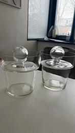 Mooie glazen potten met deksel. Twee stuks., Ophalen of Verzenden, Zo goed als nieuw