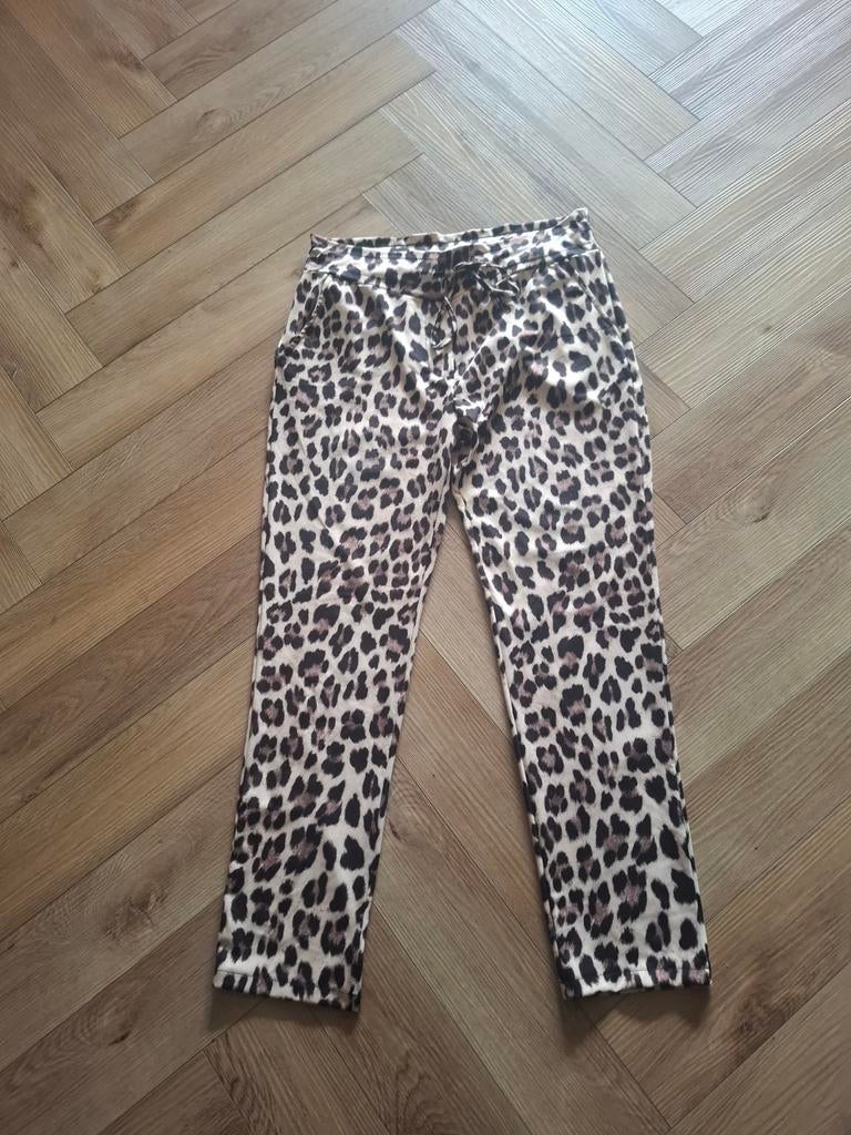Broek panterprint valt als 46, Bruin, Maat 46/48 (XL) of groter, Ophalen of Verzenden, Zo goed als nieuw