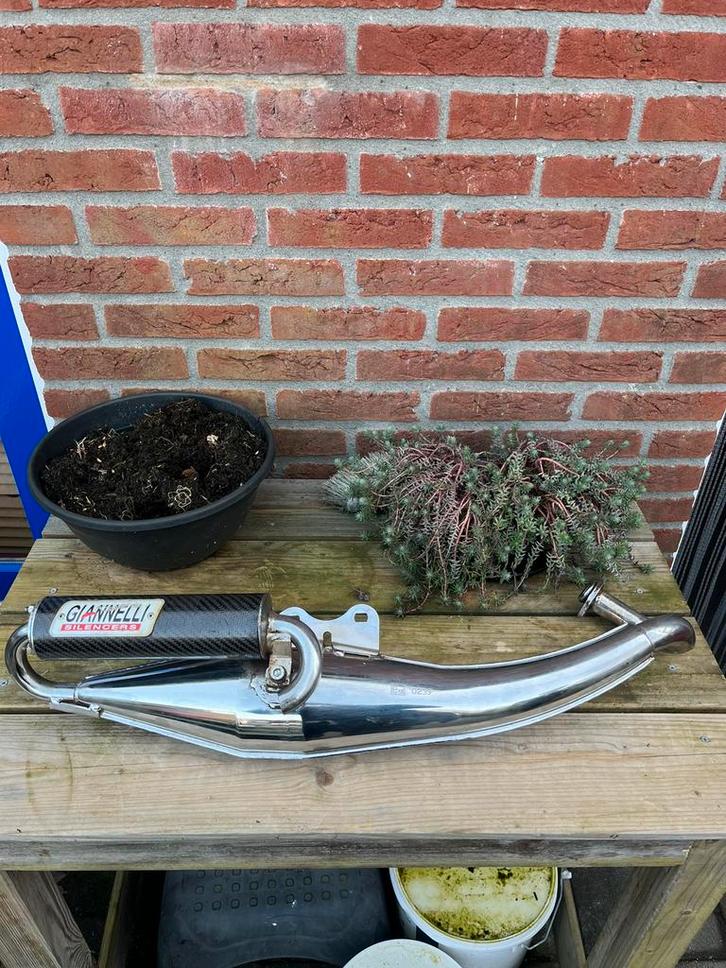 Gianelli terugloop uitlaat piaggio, Fietsen en Brommers, Brommers | Tuning en Styling, Zo goed als nieuw, Ophalen