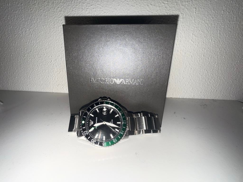Armani horloge zilver, Sieraden, Tassen en Uiterlijk, Horloges | Heren, Overige merken, Staal, Polshorloge, Ophalen of Verzenden
