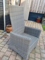 Wicker tuinset: 4 stoelen en 4-seizoenen tafel polywood, Ophalen, Zo goed als nieuw, Wicker