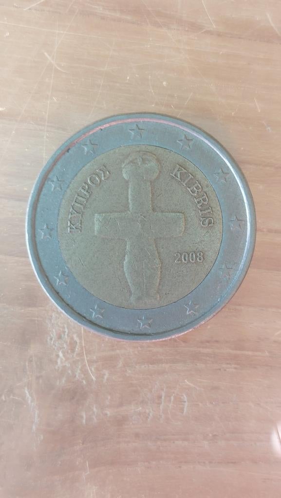 2 Euro munt Cyprus 2008, Ophalen of Verzenden, Cyprus, 2 euro, Losse munt