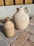 2x zgan beige stenen kruikjes, Steen, Overige kleuren, Ophalen of Verzenden, Zo goed als nieuw