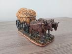 Kerstdecoratie: Ossenkar met hooi en Kerstman met slee, Ophalen of Verzenden, Gebruikt